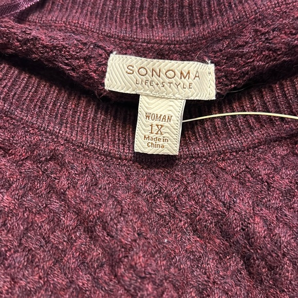 {Sonoma} Maroon Textured Sweater - New with Tags - Picture 9 of 9